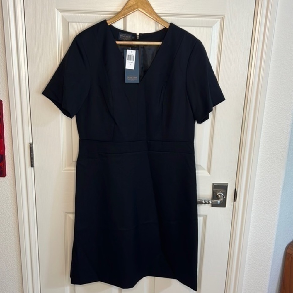NWT Pendleton short sleeve black dress. Wool